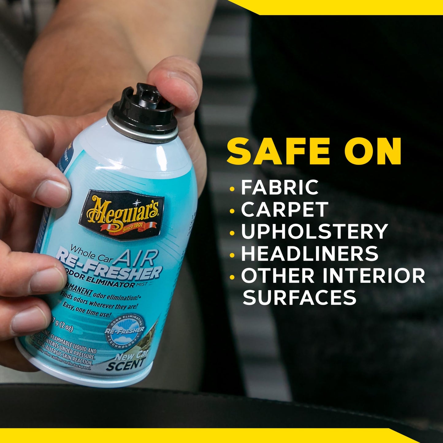 Meguiar's Whole Car Air Refresher, Odor Eliminator Spray Eliminates Strong Vehicle Odors, New Car Scent - Three 2 Oz Spray Bottles
