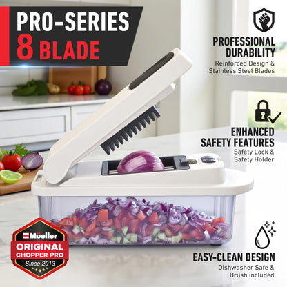 Mueller Pro-Series 10-in-1, 8 Blade Vegetable Chopper, Mandoline Slicer, Food Chopper with Container, Fruit Slicer, Kitchen Gadgets & Accessories, Home Essentials