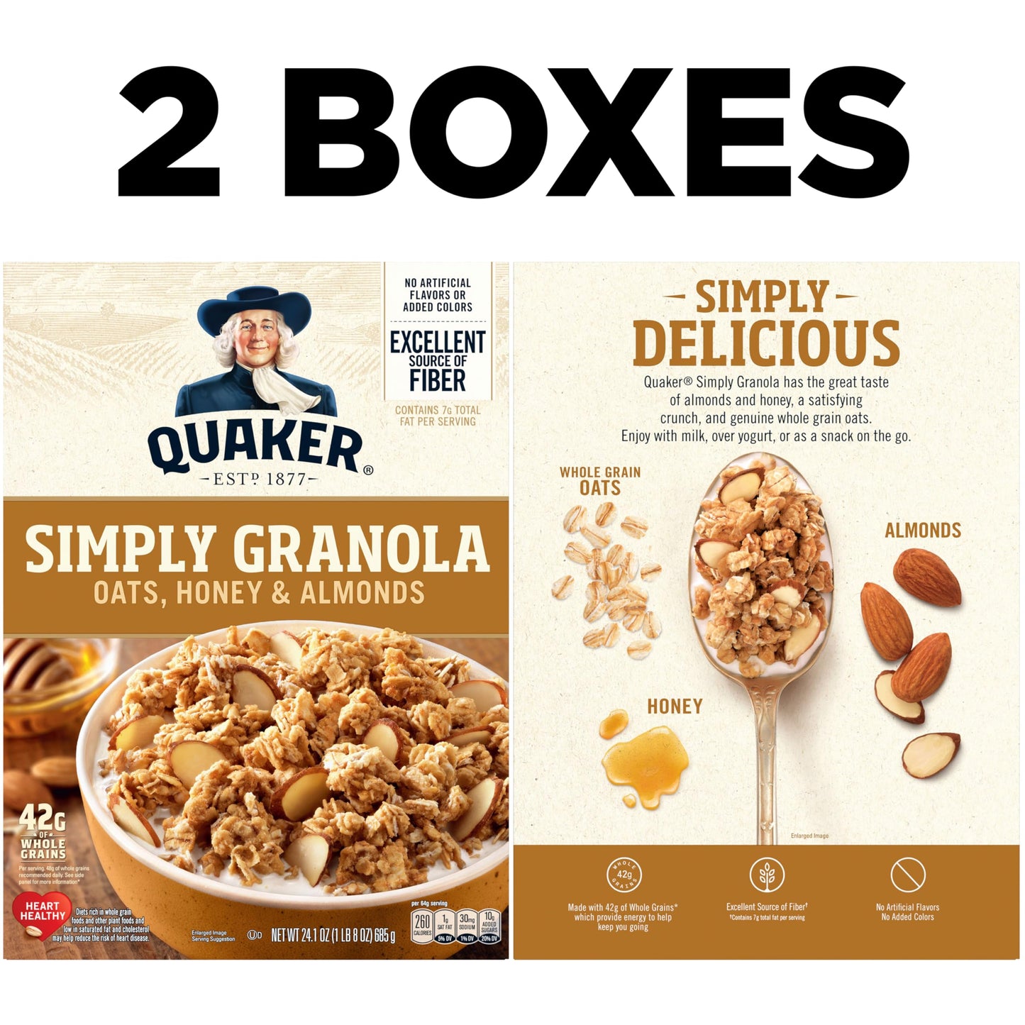 Quaker Simply Granola Honey & Almond, (Pack of 2)