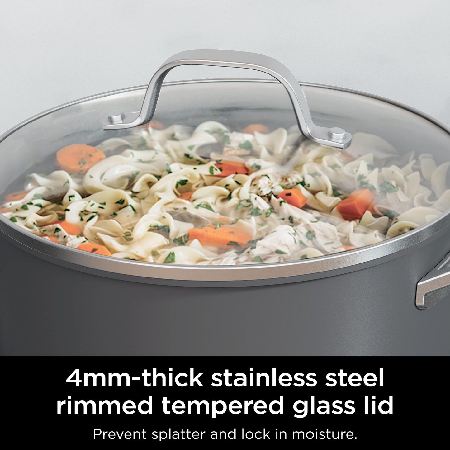 Ninja Pots and Pans Set Non Stick | Comfort Grip 10-Piece Cookware Set with NeverStick | Frying Pan, Sauce Pan With Lid, Stock Pot with Lid, Nonstick, Dishwasher Safe, Oven Safe to 400°F, CW69010