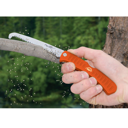 Outdoor Edge 4.5" Flip N' Zip Saw - Lightweight Folding Aluminum Handle Outdoor-Hunting Saw with 65Mn Spring Steel Blade and Triple Ground Teeth for Bone and Wood with Nylon Sheath