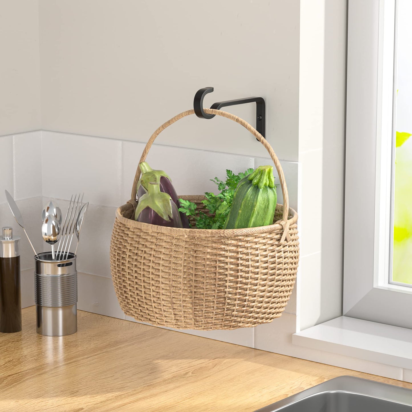 6 Inch 2 Pack Heavy Duty Outdoor Plant Hangers for Plants, Iron Plant Brackets with Metal Plant Hooks for Hanging Lantern, Bird Feeder