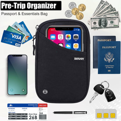 Passport Holder for Travel, Rfid Blocking Passport Wallet Travel Wallet Waterproof Case for Cards Passport Case, Travel Document Organizer Credit Cards Case Rfid Passport Holder for Travel