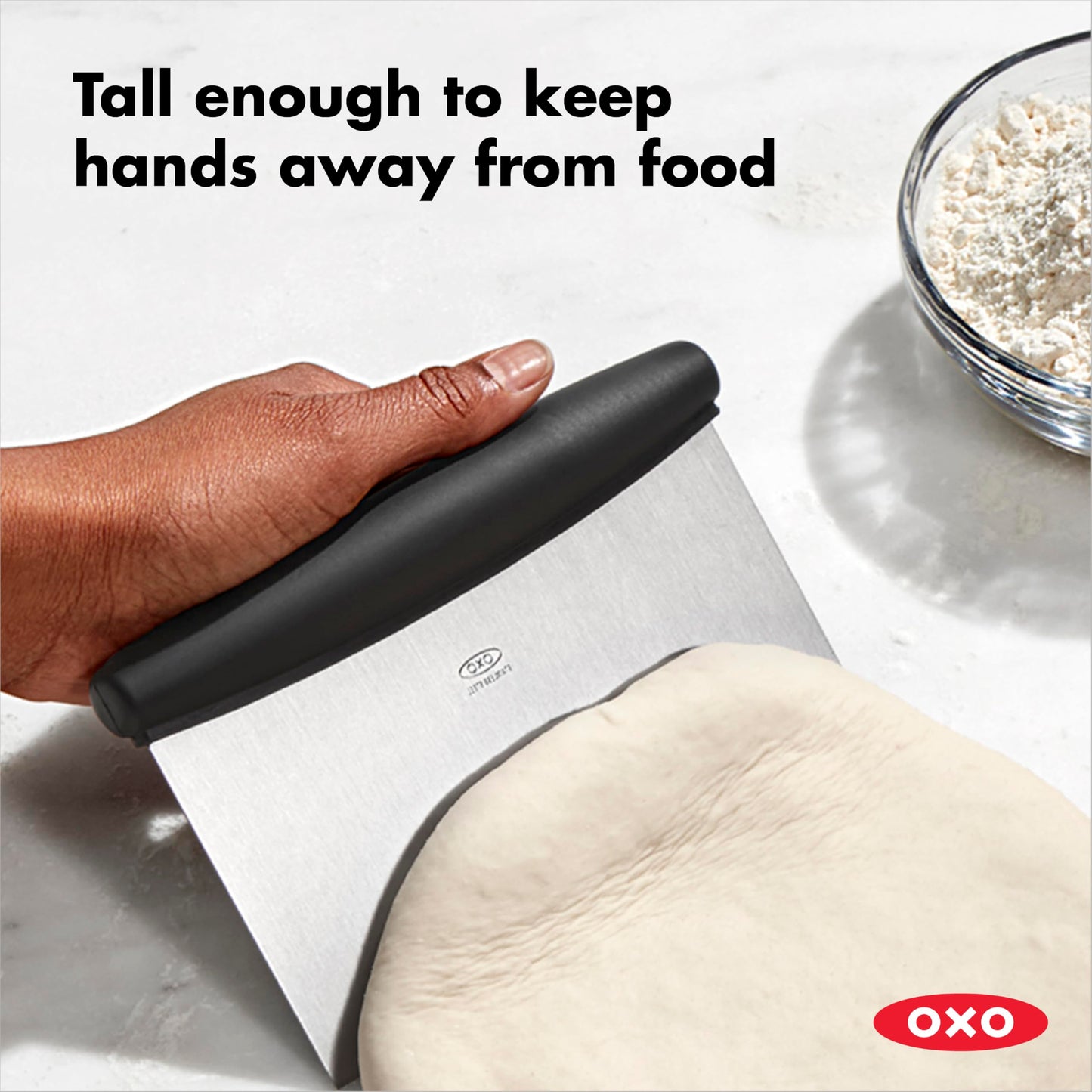 OXO Good Grips Stainless Steel Bench Scraper & Chopper, Dough Cutter for Baking