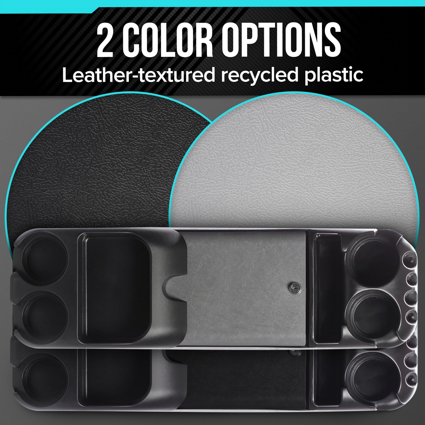 Moblorg Center Console for Minivans, SUVs, Middle Van Console, Extra Cup Holders, Large Storage, Made in USA (Gray)