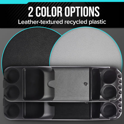 Moblorg Center Console for Minivans, SUVs, Middle Van Console, Extra Cup Holders, Large Storage, Made in USA (Gray)