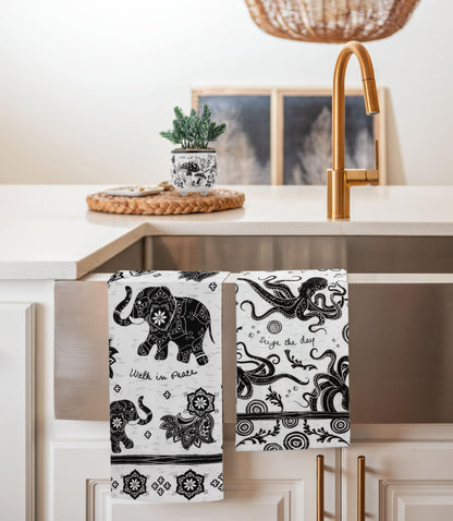 Karma Boho Tea Towels Cat 18" x 22"