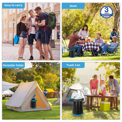 Panmout XXL Portable Toilet - 19.7"H Adjustable Foldable Camping Toilet, Luggable Loo with Lid, Strap,Toilet Bag for Camping, Hiking, Travel and Car