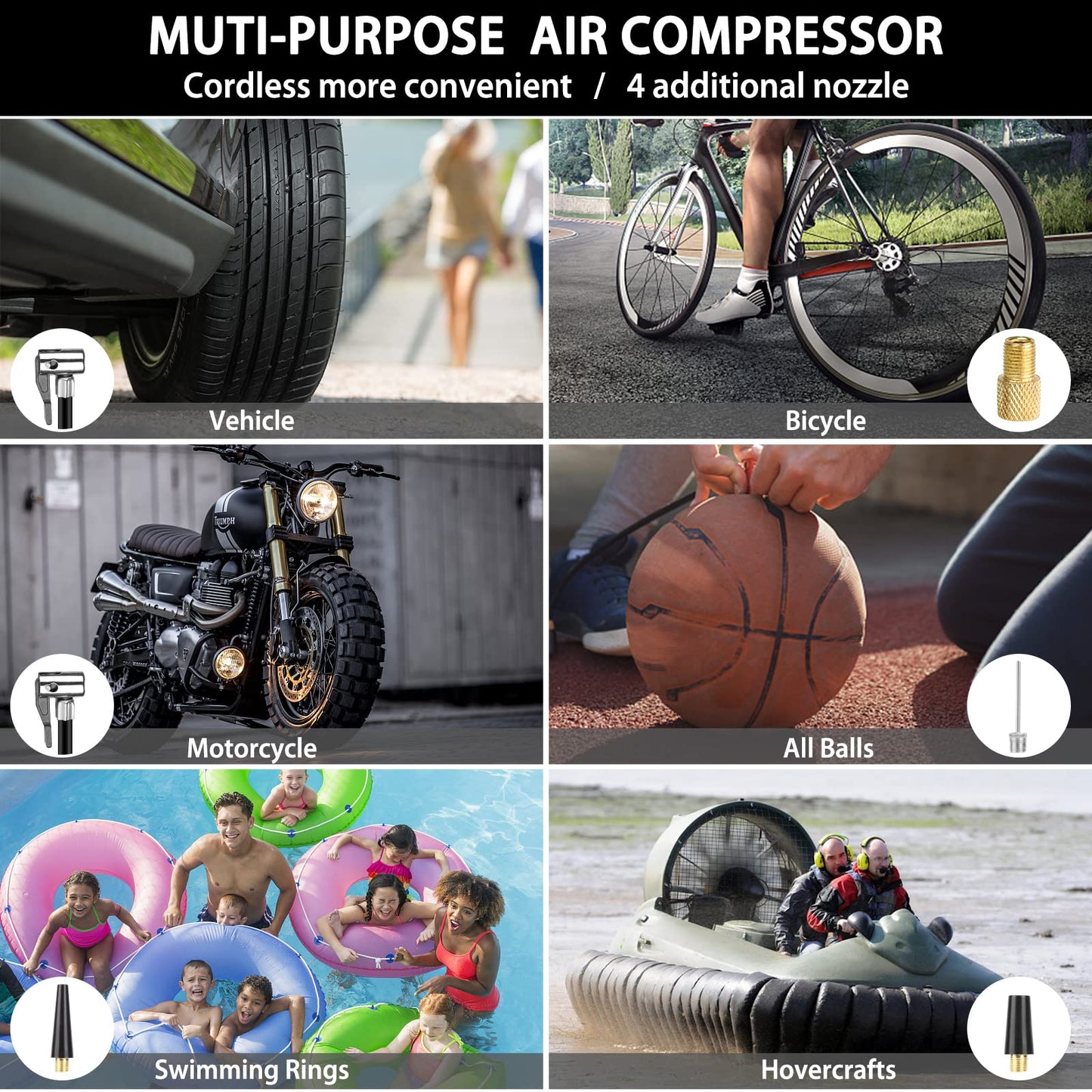 2000A Peak Car Battery Jump Starter with Air Compressor Tire Inflator, All in One Heavy Duty 12V Battery Jumper Box Car Start Booster Up to 10L Gas/8L Diesel Engines with 400W AC Inverter, LED Light