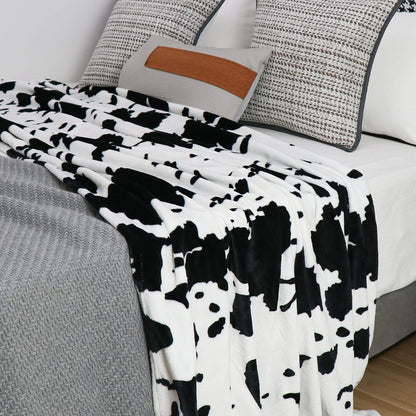 KIVEE Fleece Blankets King Size Cow Print Blanket for Bed Couch, Soft Cozy Fuzzy Large Blanket, Luxury King Size Cow Throw Blankets 108x90 Inches