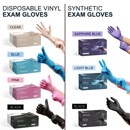 FifthPulse Pink Vinyl Disposable Gloves Medium 50 Pack - Latex Free,Powder Free Medical Exam Gloves - Surgical,Home,Cleaning,and Food Gloves - 3 Mil Thickness,Medium
