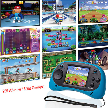 Kids Handheld Portable Video Game Player with 200 Games - 16 Bit 2.5 Inch Screen Mini Retro Electronic Machine for Boys Girls