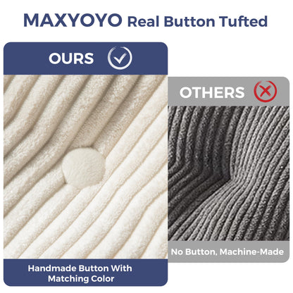 MAXYOYO Folding Sofa Bed, Convertible Sleeper Chair with Pillow Foldable Mattress with Back Support, Portable Fold Out Chair Bed Comfy Floor Sofa Lounge for Living Room Bedroom, Beige, Single