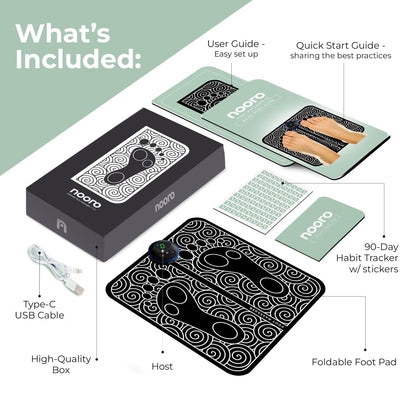 nooro Portable Foot Massager - Soothing Comfort & Revitalization for Tired Feet, 15 Minute Massage with 6 Settings, Pulse Sensation with Deep Tissue Results