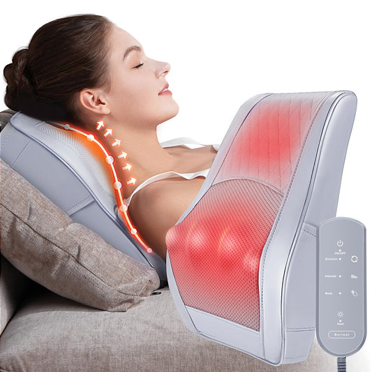 Neck and Shoulder Massager with Heat, Shiatsu Massage Pillow with 3D Deep Tissue Kneading for Back Legs Foot Body Pain Relief,at Home Office Car, Gift for Mom & Dad