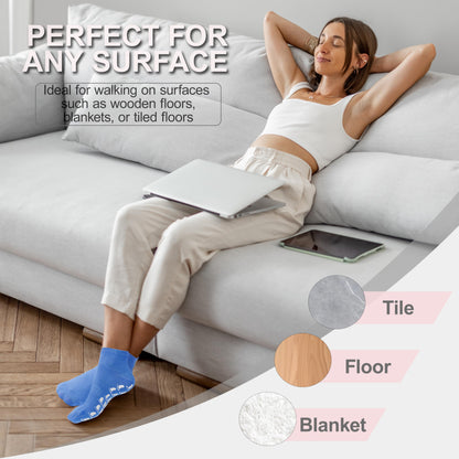 jeuhut Pilates socks for women，Non Slip Grippy Ankle Socks for Yoga Barre Hospital Slipper Socks (12pairs foot)