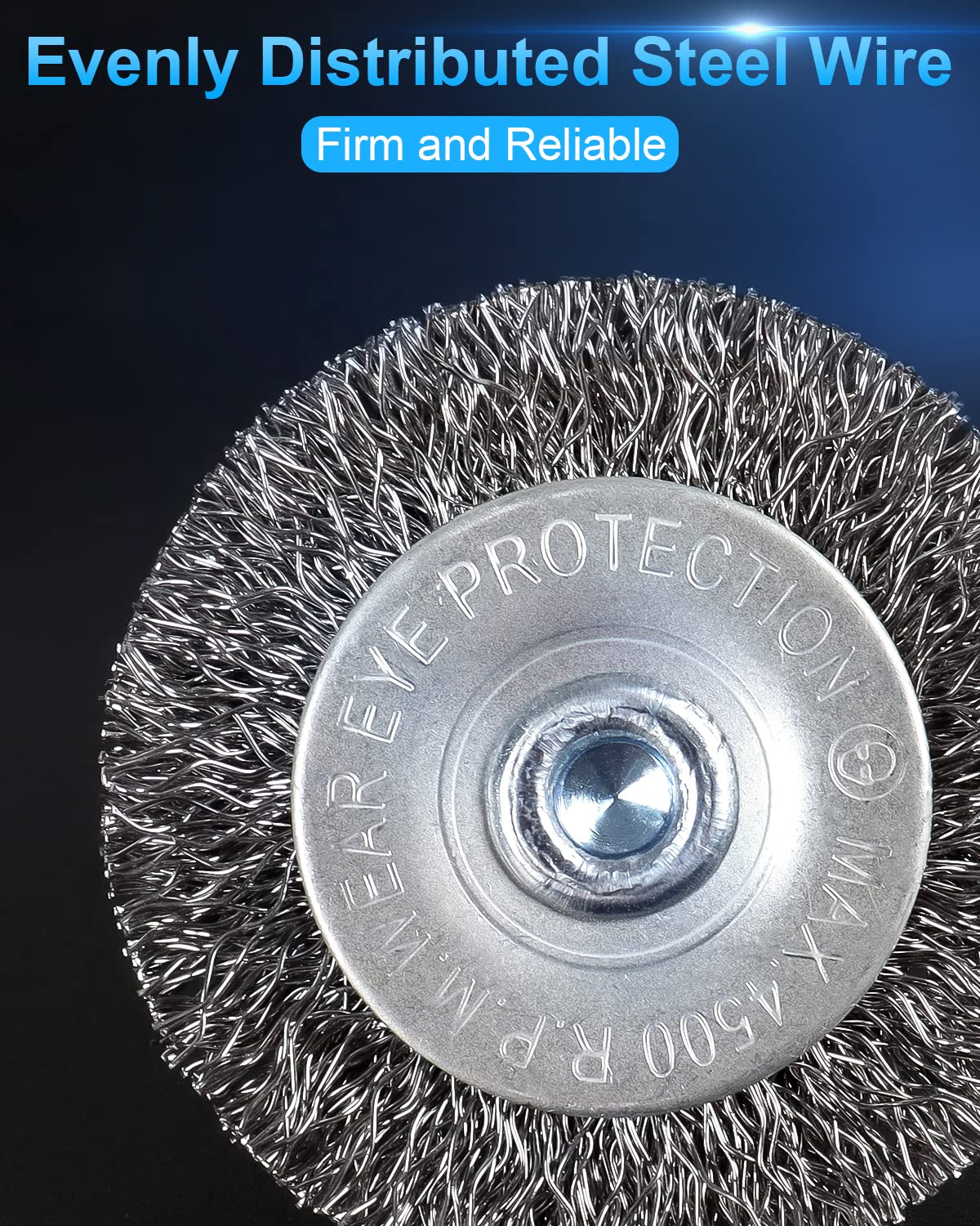 Rocaris 6 Pack Carbon Steel Wire Wheel and Pen Brush Set with 1/4-Inch Hex Shank for Rust Removal, Corrosion and Scrub Surfaces