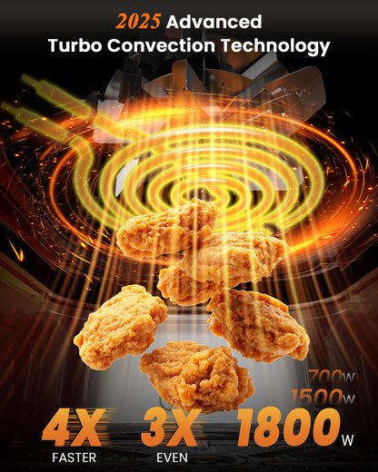 Nuwave Brio Plus Air Fryer 8 Qt, New & Improved, PFAS-FREE, 7 Digital One-Touch Cook Functions that AIR FRY, BAKE, ROAST, DEHYDRATE, TOAST, REHEAT, PREHEAT, 150 Presets, 50°F~400°F, 700/1500/1800W