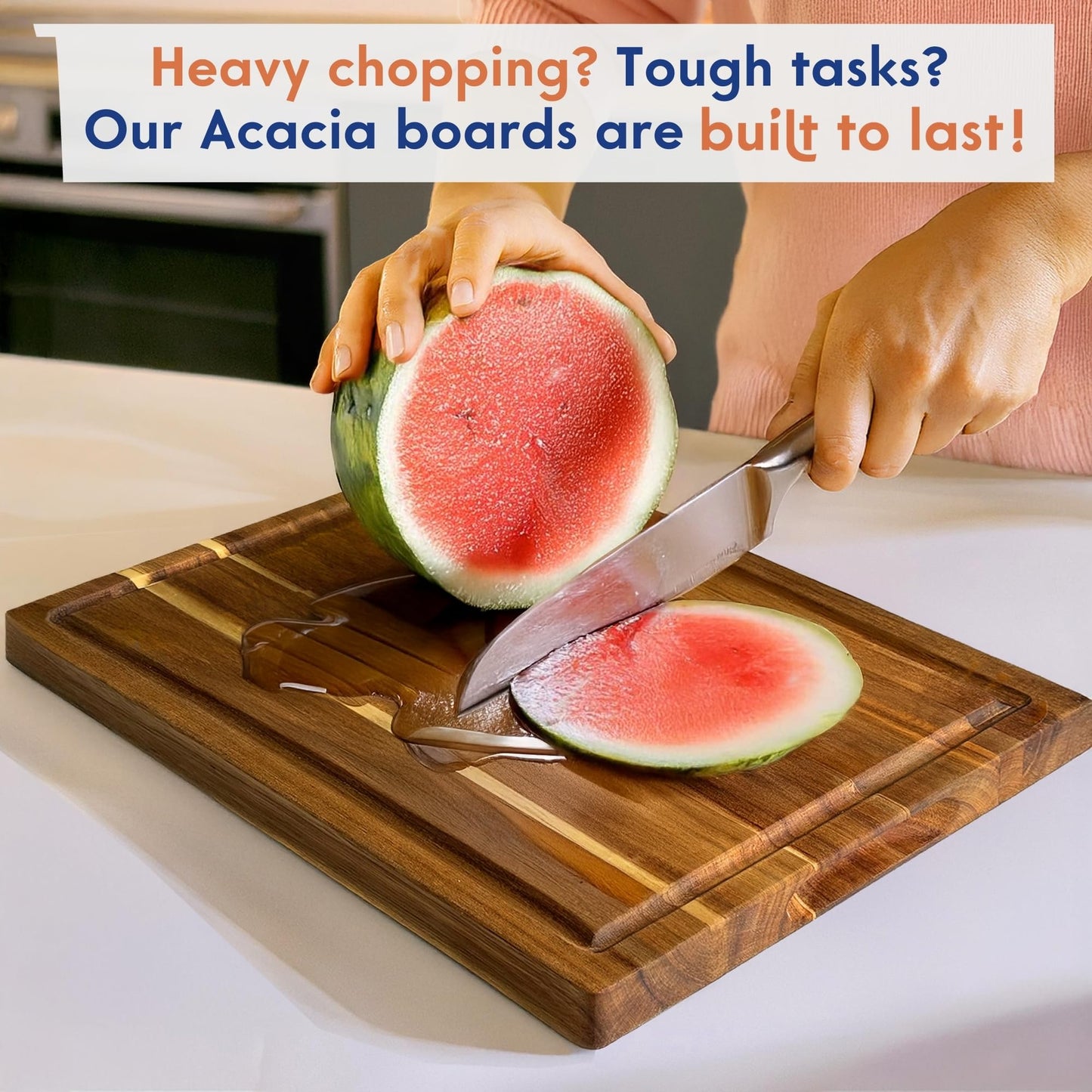 Non Toxic Wood Cutting Board - Conditioned with Natural Beeswax Flaxseed & Lemon Oil - Free of Mineral Oil - Made of FSC Certified Acacia Wood - 16" x 11" Thick Cutting Board by Ziruma