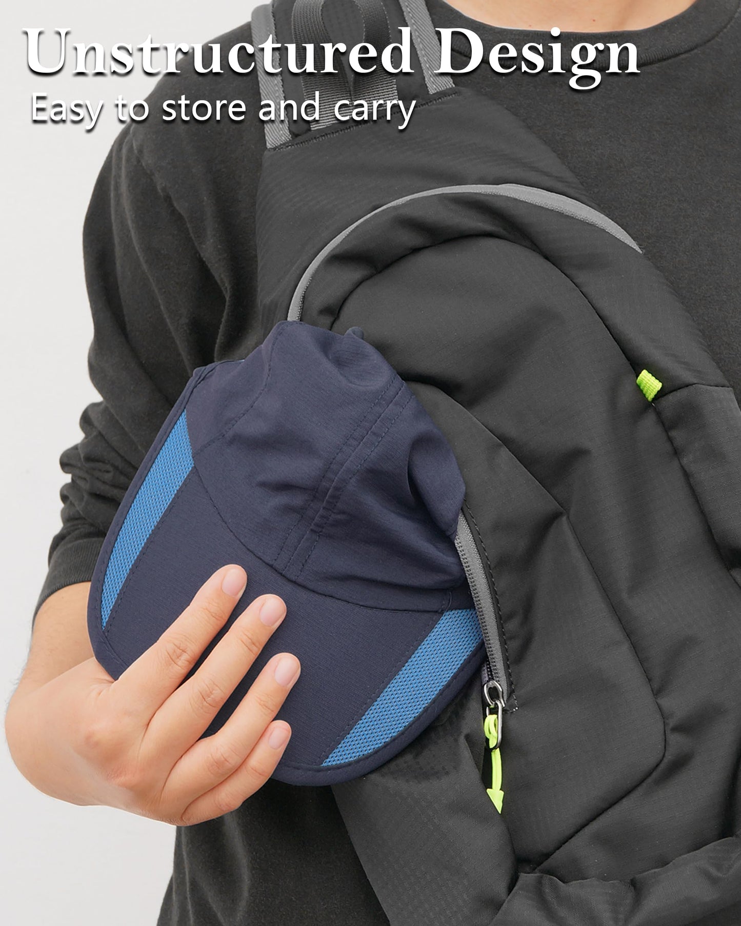 GADIEMKENSD Outdoor Running Hat Men's Cooling UPF50+ Womens Baseball Cap Sport Mesh Sun Hat Trucker Dad Hats Quick Dry Breathable Unstructured for Summer Camping Fishing Hiking Improved Navy L