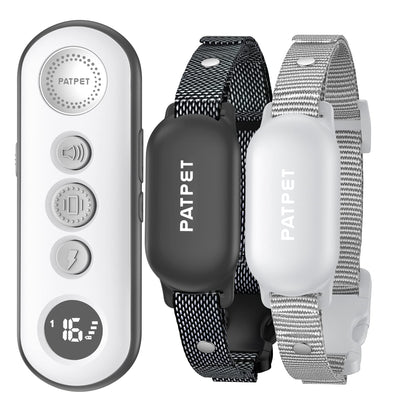 PATPET Shock Collar for Dogs(10-120lbs), 4000ft Rechargeable IPX7 Waterproof Training Collar with Remote for 2 Dogs- Electric Dog Collar for Small Medium Large Dogs 2 Packs