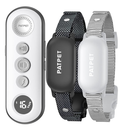PATPET Shock Collar for Dogs(10-120lbs), 4000ft Rechargeable IPX7 Waterproof Training Collar with Remote for 2 Dogs- Electric Dog Collar for Small Medium Large Dogs 2 Packs