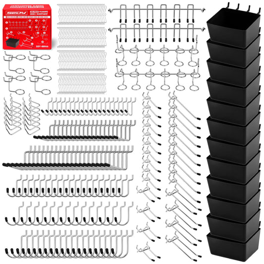 300-Piece Pegboard Hook Set, Pegboard Organizer Accessories for Hanging, Durable Metal Hooks for Tool Organization, Garage, Workshop, and Craft Storage