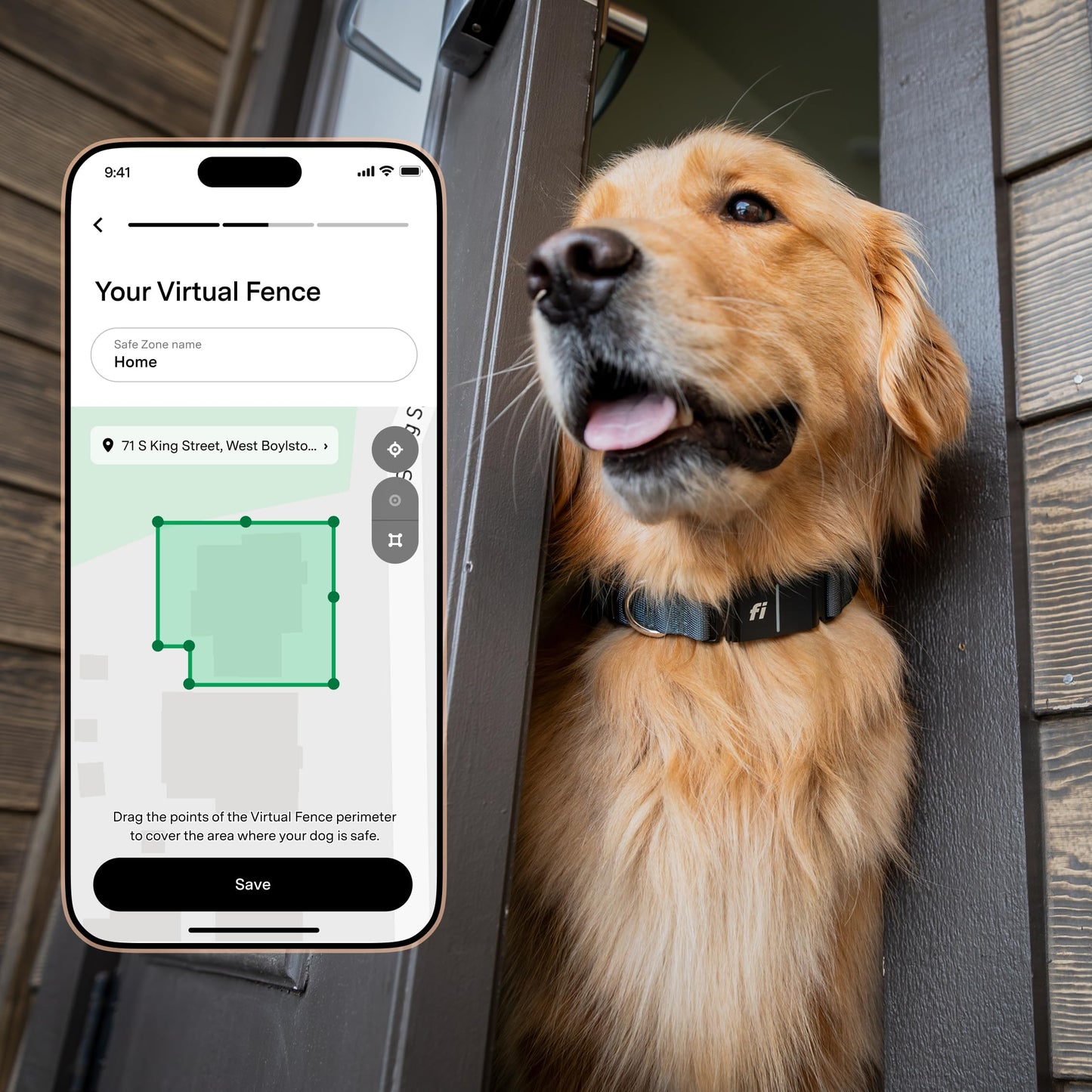 Fi Series 3+ Smart Dog Collar - GPS Dog Tracker and Activity & Fitness Monitor, Waterproof, LED Light, Escape Alerts, Nationwide Coverage [Free 6 Month Membership] (Gray, Small)