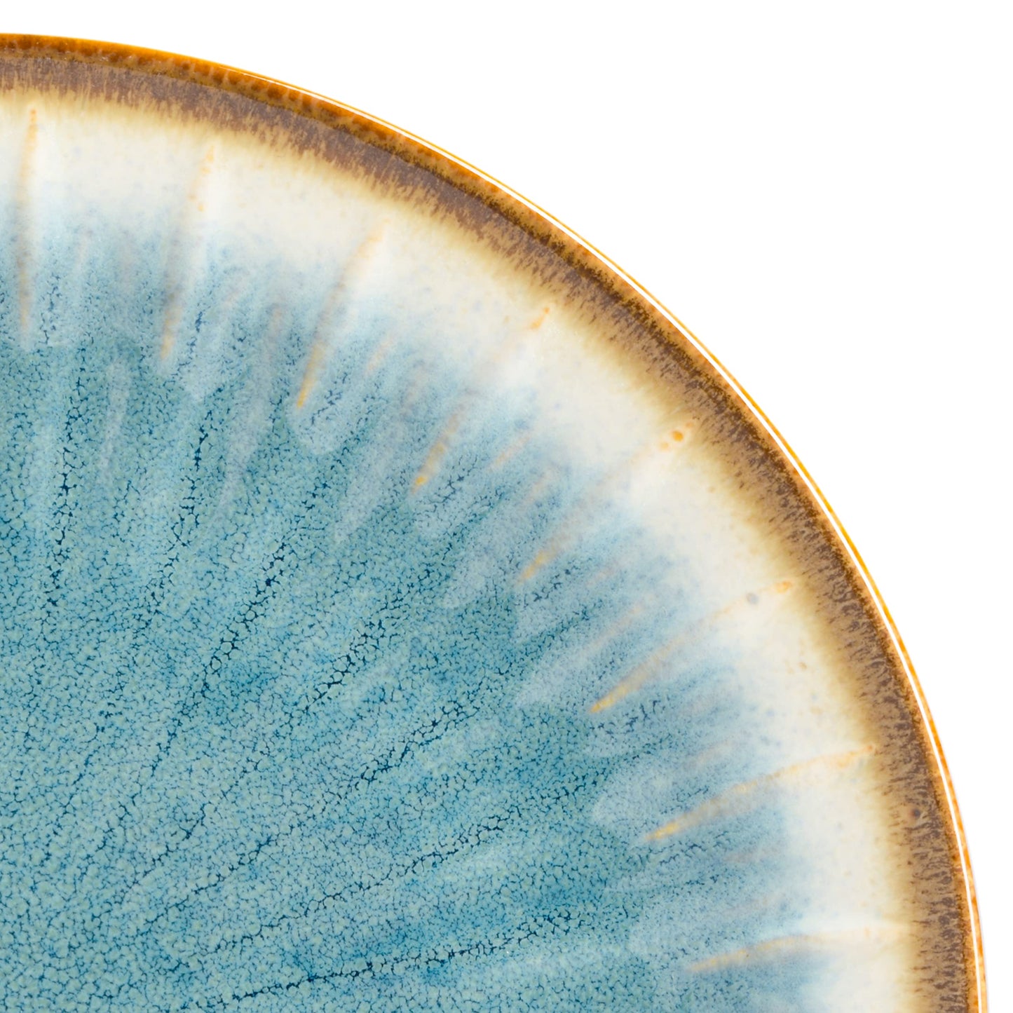 Gibson Elite Mayfair Bay Embossed Double Bowl Dinnerware Set, Service for 4 (16pcs), Blue