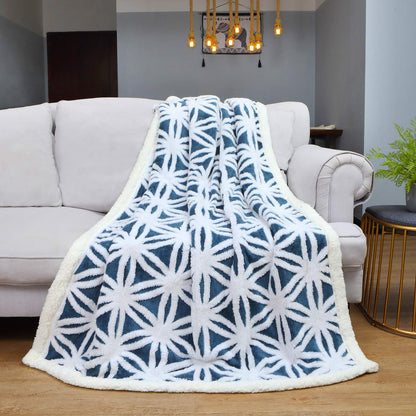LOMAO Sherpa Fleece Blanket Fuzzy Soft Throw Blanket Dual Sided Blanket for Couch Sofa Bed (Navy, 51"x63")