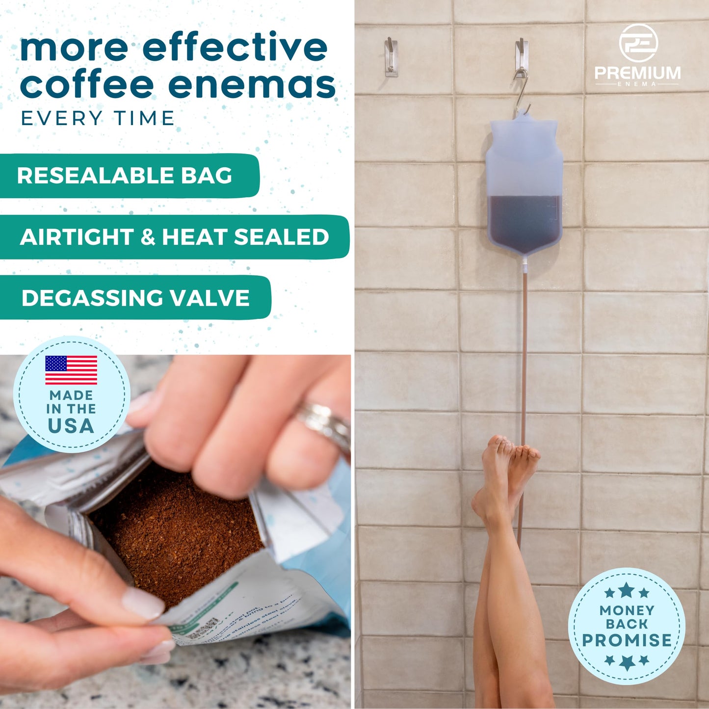 PE Premium Enema Organic Coffee for Enemas. Light Roast, Medium Ground, Specialty Grade. High in Palmitic Acid and Caffeine. Ideal for for Gerson Therapy, Liver Detox and Colon Cleansing (1 Lb)