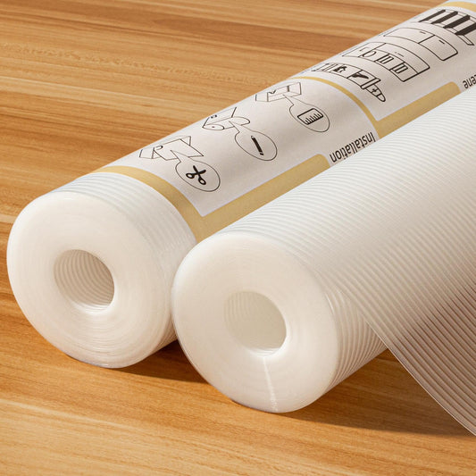 FEXIA Shelf Liners for Kitchen Cabinets Non-Slip Drawer Liner 14 Inches x 20 FT Waterproof & Oil-Proof Non Adhesive Durable Material Fridge Liner for Shelves (2 Rolls)