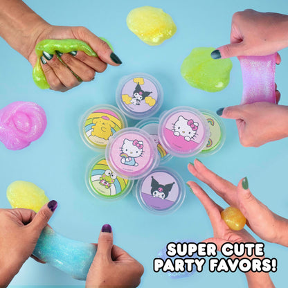 Hello Kitty Ultimate Slime Set, 25-Pack Scented Glitter Slimes, Party Favors for Kids 8-12, Slime Bulk, Mini Slime, Sanrio Stuff