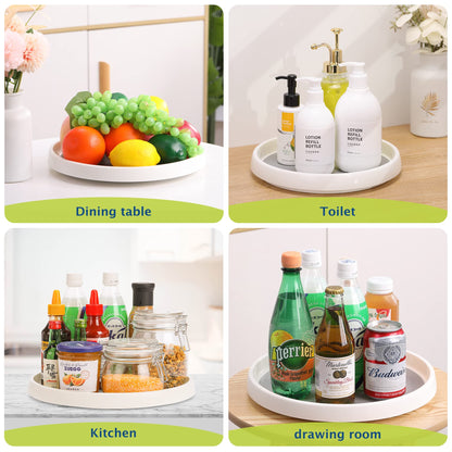 Lazy Susan Turntable, Set of 4, 10 Inch Non-Skid Lazy Susan Organizer for Cabinet, Pantry Organization, Kitchen Storage, Bathroom Sink Cabinet, Refrigerator, Countertop, Spice Rack (4 Pack 10 in)