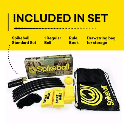Spikeball The Original Kit 1-Ball Game Set - Outdoor, Yard & Camping Games - Includes Ball, Net, Drawstring Bag & Rulebook Set