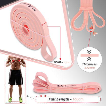 Physix Gear Workout Bands for Pullups Set, Pull Up Resistance Bands Set, Long Bands for Workout and Exercise Bands Pull Ups, Pull Ups Resistance Bands, Calisthenics, Pink (1 Band), 82in (208cm)