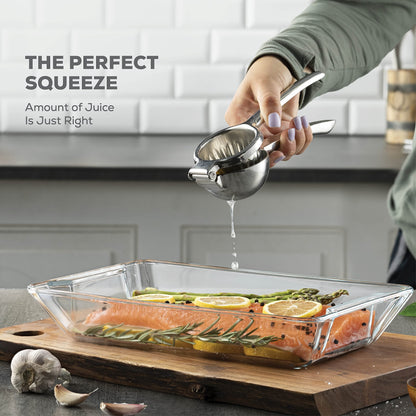 Premium Lemon Squeezer Stainless Steel - Heavy Duty Lime Squeezer, Lemon Juicer Manual With Comfortable Handle For Extracting All Juice Possible - Hand Citrus Juicer