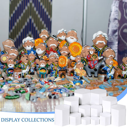 Jetec Hexagonal Jewelry Display Risers Hexagonal Market Display Risers Stands Acrylic Showcase Acrylic Stand for Jewelry Model Figures Decoration, 6 Sizes(White,12 Pieces)