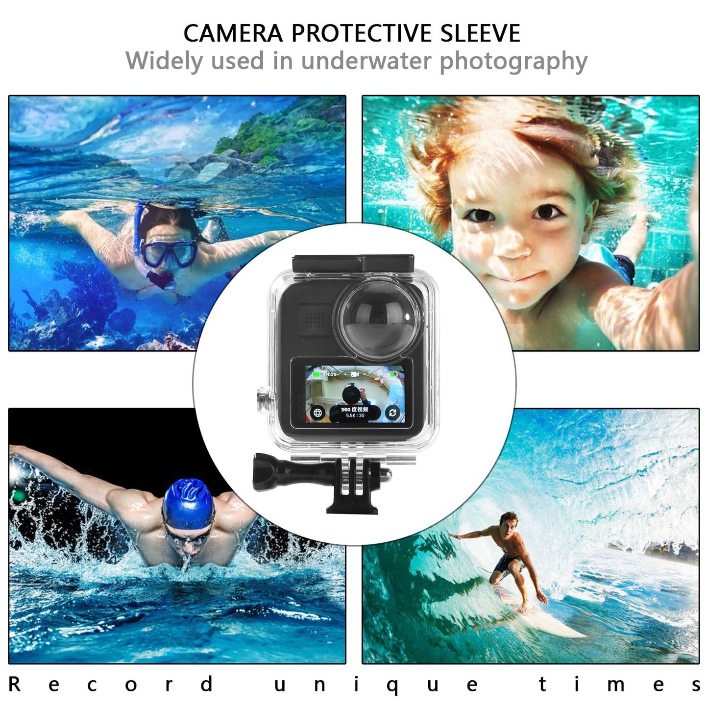 Waterproof Housing Case for Gopro Max Action Camera, Underwater Diving Protective Shell 30M with Bracket Accessories (Not for MAX 360 2025)