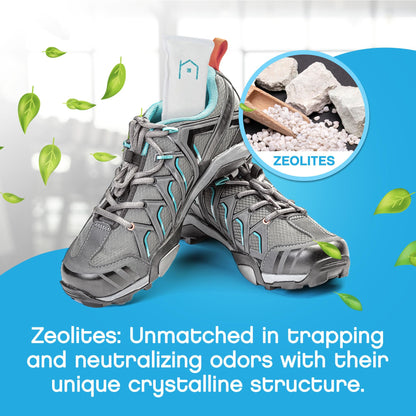 NonScents Shoe Deodorizer 2-Pack (4 Count) - Odor Eliminator, Air Freshener, Smell Absorber, Scent Remover for Shoes, Gym Bags, Soccer Cleats, Closets, Pet Area, Reusable - Shoe Deodorant