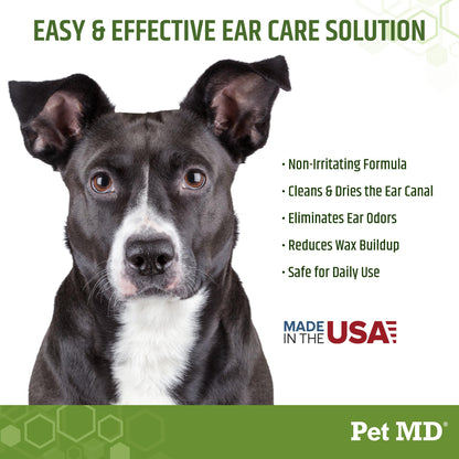 Pet MD - Dog Ear Cleaner Wipes - Otic Cleanser for Dogs to Stop Ear Itching, and Infections with Aloe and Eucalyptus - 100 Count