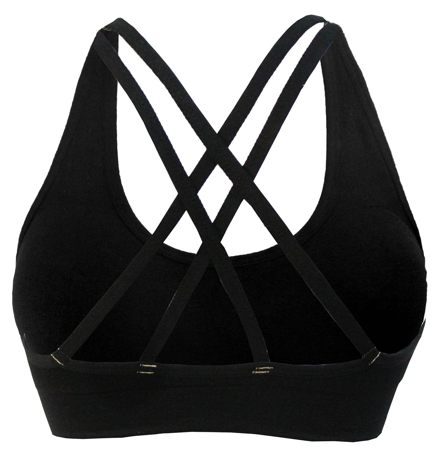 AKAMC Women's Medium Support Cross Back Wirefree Removable Cups Yoga Sport Bras, Pack of 3, Black/White/Grey,X-Large