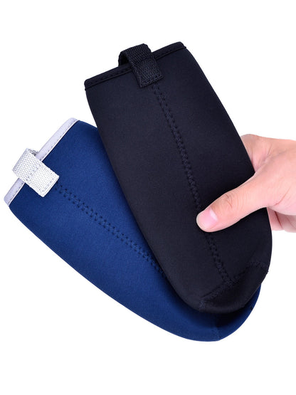 Mudder 2 Pieces Water Bottle Sleeve Neoprene Carrier Nylon Sleeve for 19.4 oz Glass Water Bottle, 550 ml (Black and Navy Blue)