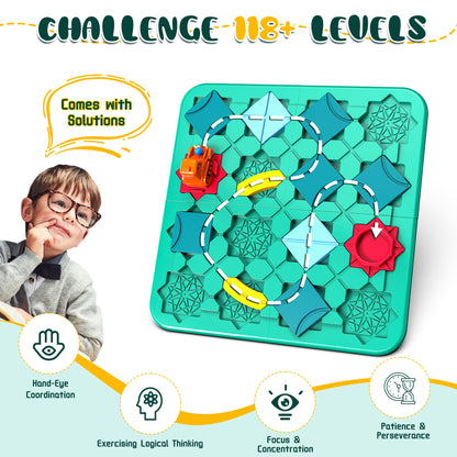 fygurso STEM Board Games, Puzzle Logical Builder Kids Toys, Preschool Montessori Brain Teasers Birthday Gifts for Kids 4-8 Years Old