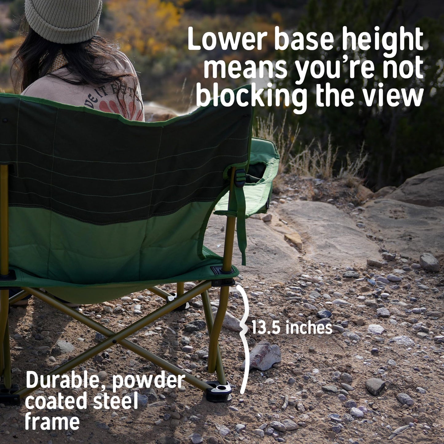 Kelty Low Loveseat Camping Chair – Portable, Folding Chair for Festivals, Camping and Beach Days, Dark Shadow/Navy