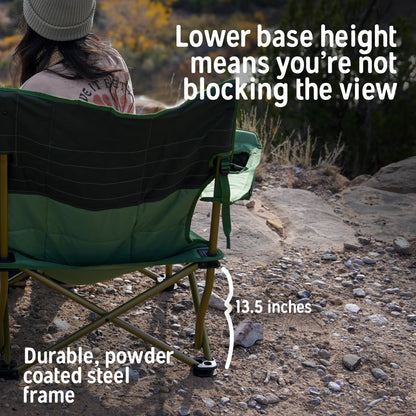 Kelty Low Loveseat Camping Chair – Portable, Folding Chair for Festivals, Camping and Beach Days, Dark Shadow/Navy