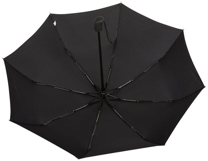 Amazon Basics Round Travel Umbrella for Rain, Compact Umbrella with Auto Open/Close, Strong Alloy Steel Frame, Compact Size for Backpacks/Handbags (11" Long When Closed), One Size, Black