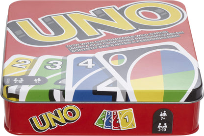 Mattel Games UNO Card Game in a Collectible Storage Tin for Kids, Adults, Families, Parties & Travel, 2 to 10 Players (Amazon Exclusive) (Amazon Exclusive)