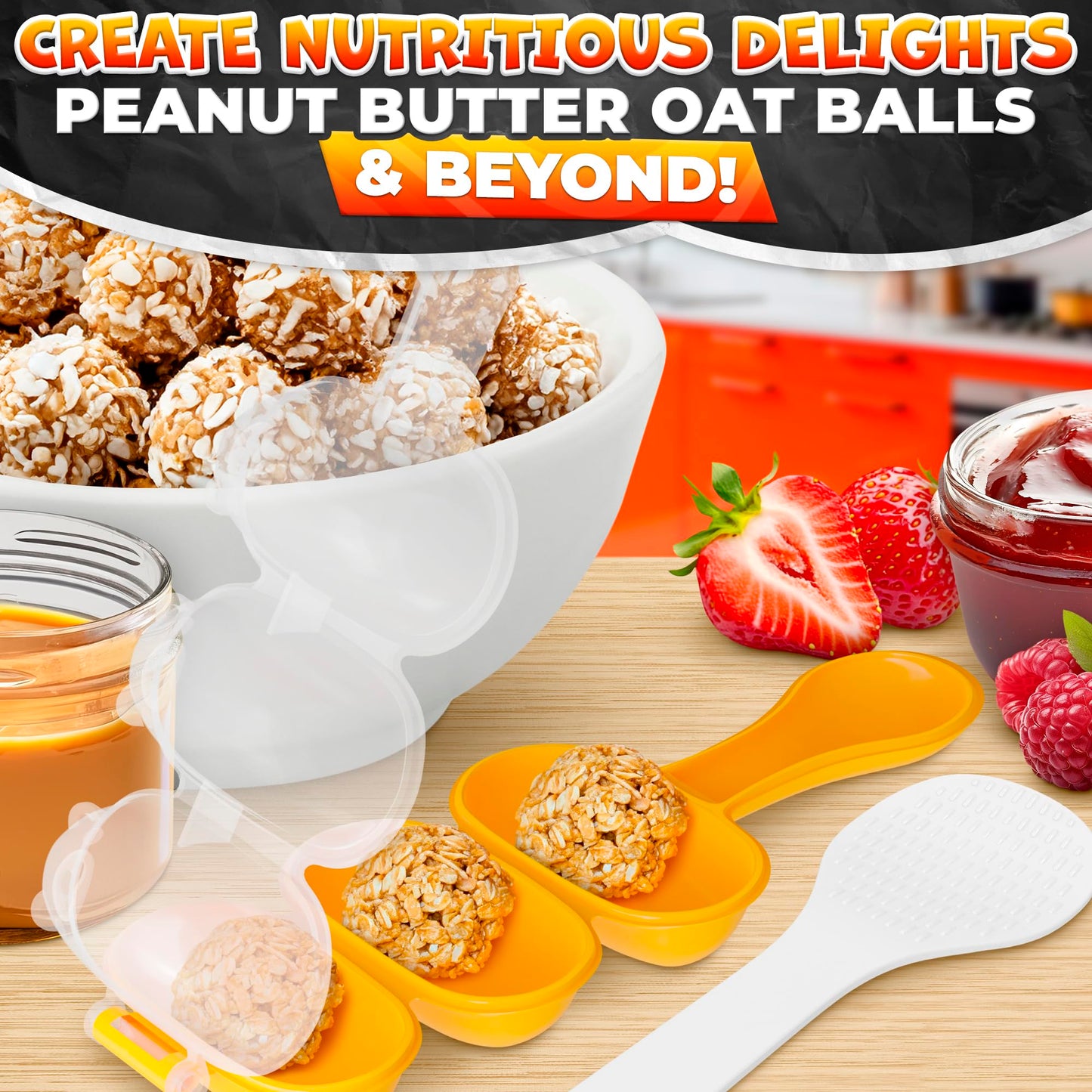 Rice Ball Mold Set (2 Pack) – Easy Rice Ball Maker, Sushi & Onigiri Maker with Paddle Spoon for Temari Sushi, Yaki-Onigiri, Omusubi – Fun Smiley Shape for Bento & Creative Meal Presentation