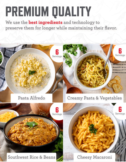 ReadyWise Prepper Pack Bucket - 52 Servings Emergency Food Supply, Survival Kit, Protein Meals, Dehydrated & Freeze Dried Food, Ready to Eat Camping Essentials, up to 25 Year Shelf Stable Life